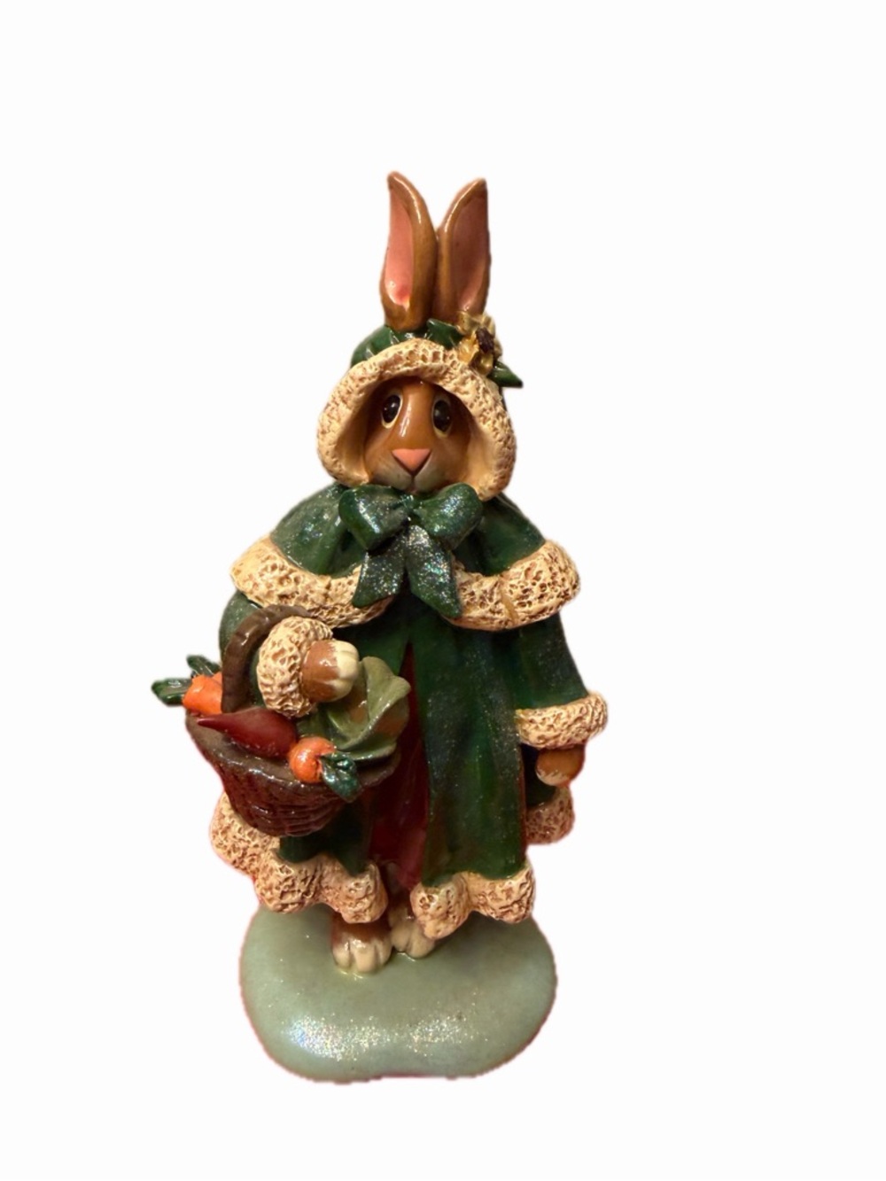 Donna Little's Enesco Bunny w Basket of Vegetables Figurine Easter Resin 1999